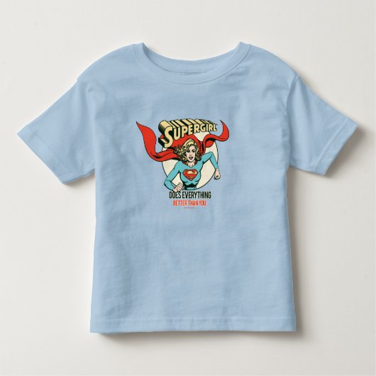 Supergirl doet alles beter dan jij kinder shirts (Voorkant)