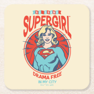 Supergirl Drama gratis in mijn stad Vierkante Kartonnen Onderzetter