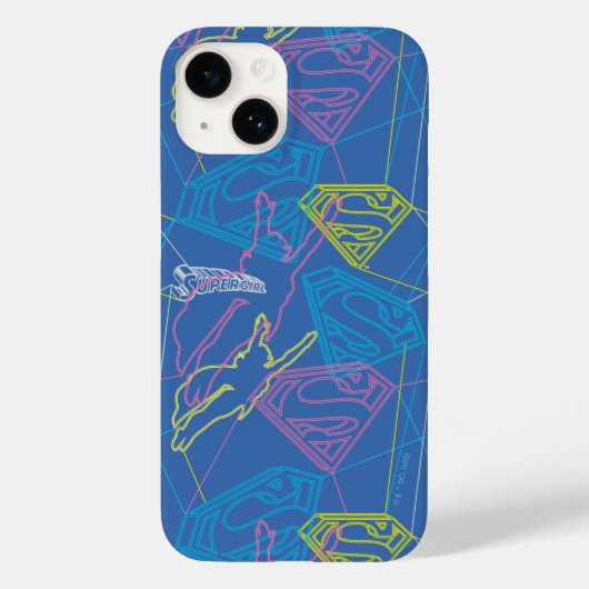 Supergirl en Logo gekleurde contouren Case-Mate iPhone Case (Achterkant)