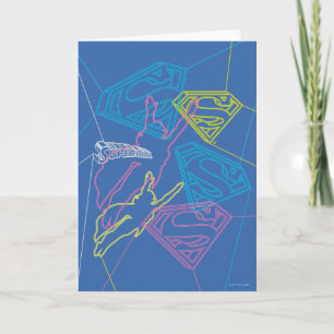 Supergirl en Logo gekleurde contouren Kaart