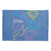 Supergirl en Logo gekleurde contouren Kussensloop (Achterkant)