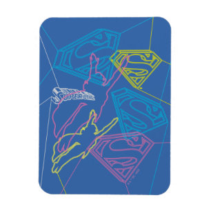 Supergirl en Logo gekleurde contouren Magneet