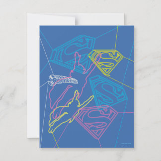 Supergirl en Logo gekleurde contouren Notitiekaartje