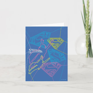 Supergirl en Logo gekleurde contouren Notitiekaartje