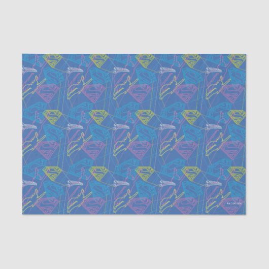 Supergirl en Logo gekleurde contouren Tissuepapier (Voorkant)