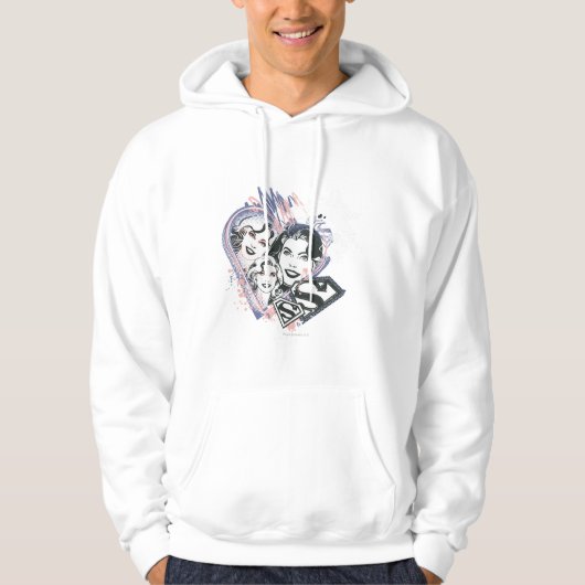 Supergirl Face Collage Hoodie (Voorkant)