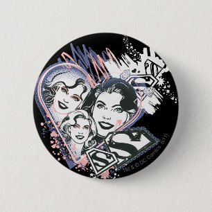 Supergirl Face Collage Ronde Button 5,7 Cm