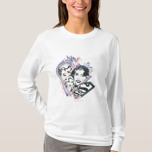 Supergirl Face Collage T-shirt (Voorkant)