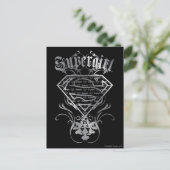 Supergirl Fancy Silver Logo Briefkaart (Staand voorkant)