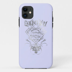 Supergirl Fancy Silver Logo iPhone 11 Hoesje