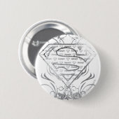 Supergirl Fancy Silver Logo Ronde Button 5,7 Cm (Voorkant /achterkant)