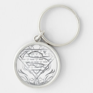 Supergirl Fancy Silver Logo Sleutelhanger