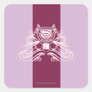 Supergirl Flourish Design Vierkante Sticker