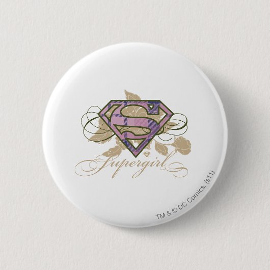 Supergirl Flowers Ronde Button 5,7 Cm (Voorkant)