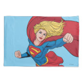 Supergirl Flying Upwards Illustratie Kussensloop (Achterkant)
