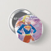 Supergirl Galaxy Ronde Button 5,7 Cm (Voorkant /achterkant)
