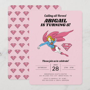 Supergirl Girls Birthday Uitnodiging