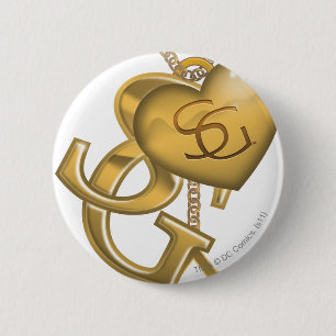 Supergirl Gold Locket Ronde Button 5,7 Cm