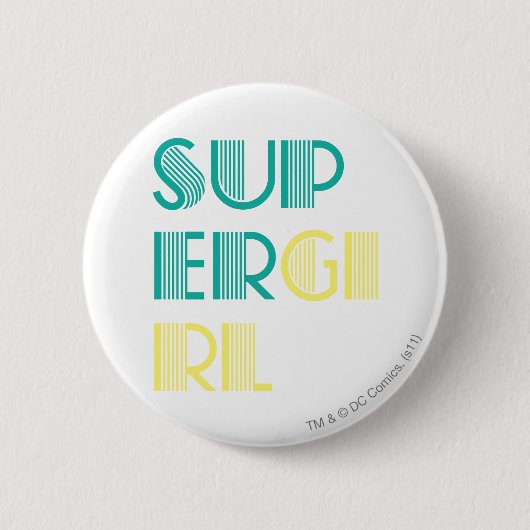Supergirl Green en Yellow Ronde Button 5,7 Cm (Voorkant)