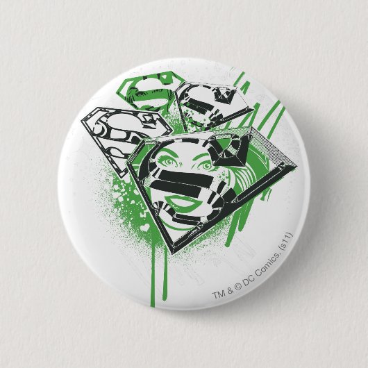 Supergirl Green Spills Ronde Button 5,7 Cm (Voorkant)