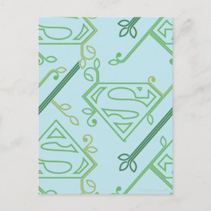 Supergirl Green Vine Logo Pattern Briefkaart
