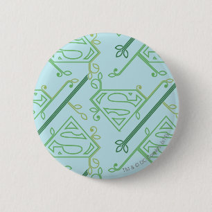 Supergirl Green Vine Logo Pattern Ronde Button 5,7 Cm