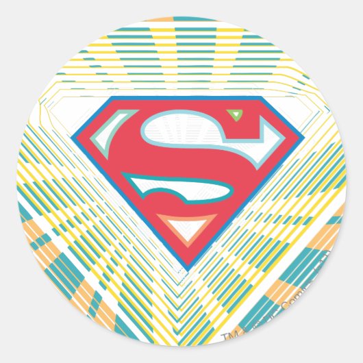 Supergirl Groovy Logo Ronde Sticker (Voorkant)