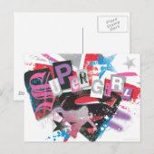 Supergirl Grunge Design Briefkaart (Voorkant / Achterkant)