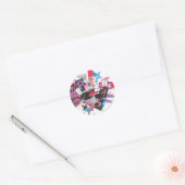 Supergirl Grunge Design Ronde Sticker (Envelop)