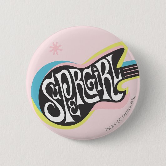 Supergirl Guitar Ronde Button 5,7 Cm (Voorkant)