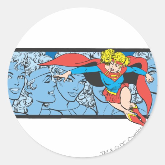 Supergirl Head Shots Ronde Sticker (Voorkant)