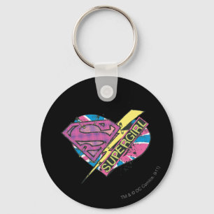 Supergirl Heart en Bolt Sleutelhanger