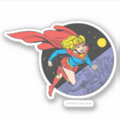 Supergirl in de ruimte sticker (Voorkant)