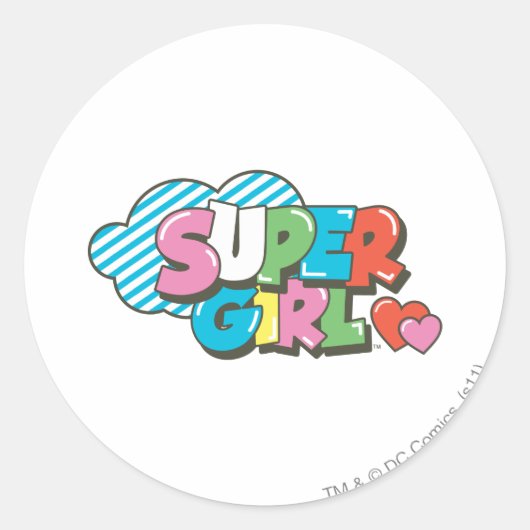 Supergirl J-Pop 9 Ronde Sticker (Voorkant)