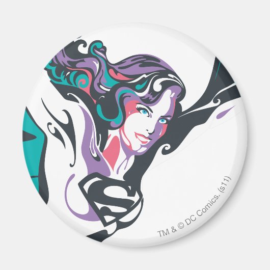 Supergirl Kleur plash Pose 3 Magneet (Voorkant)