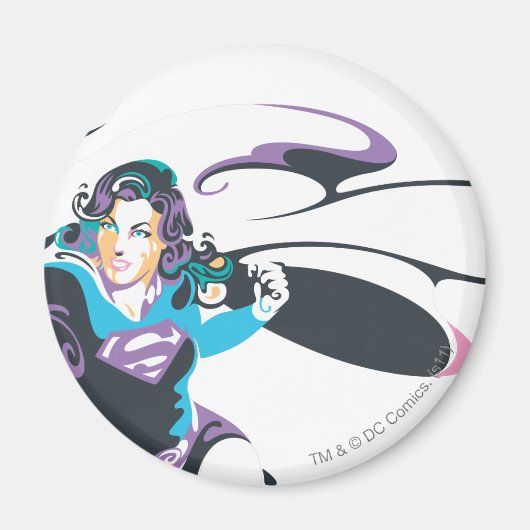 Supergirl Kleur plash Pose 4 Magneet (Voorkant)