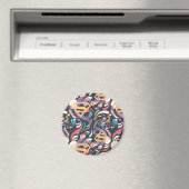 Supergirl kleurenpatroon met plash Swirls 8 Magneet (Insitu (Vaatwasser))