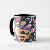Supergirl kleurenpatroon met plash Swirls 8 Mok (Voorkant links)