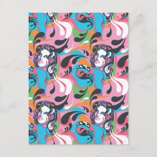 Supergirl kleurenpatroon met schouderriem 2 briefkaart