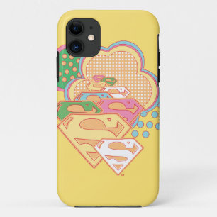 Supergirl Kleurrijk wolkenlogo iPhone 11 Hoesje