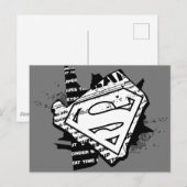 Supergirl krantenpapier S-Shield Briefkaart (Voorkant / Achterkant)