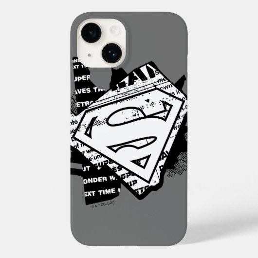 Supergirl krantenpapier S-Shield Case-Mate iPhone Case (Achterkant)