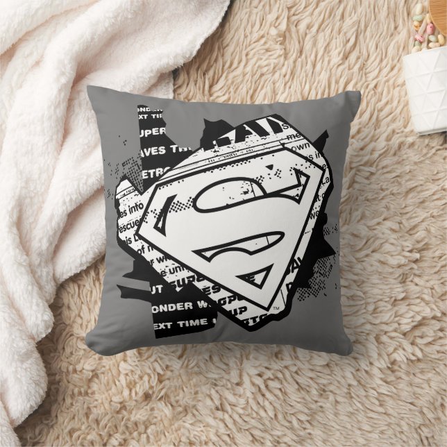 Supergirl krantenpapier S-Shield Kussen (Deken)
