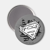 Supergirl krantenpapier S-Shield Magneet (Voorkant / Achterkant)
