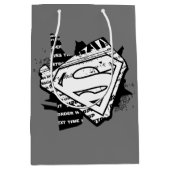 Supergirl krantenpapier S-Shield Medium Cadeauzakje (Voorkant)