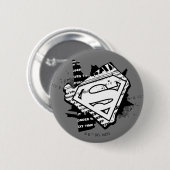Supergirl krantenpapier S-Shield Ronde Button 5,7 Cm (Voorkant /achterkant)