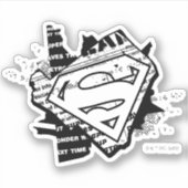 Supergirl krantenpapier S-Shield Sticker (Voorkant)