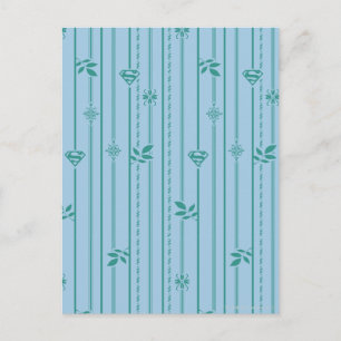 Supergirl Leaf Pattern Blue Briefkaart