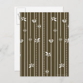 Supergirl Leaf Pattern Brown Briefkaart (Voorkant / Achterkant)