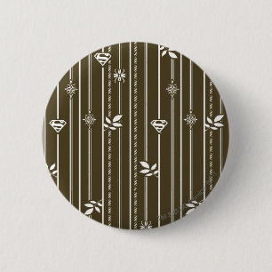 Supergirl Leaf Pattern Brown Ronde Button 5,7 Cm